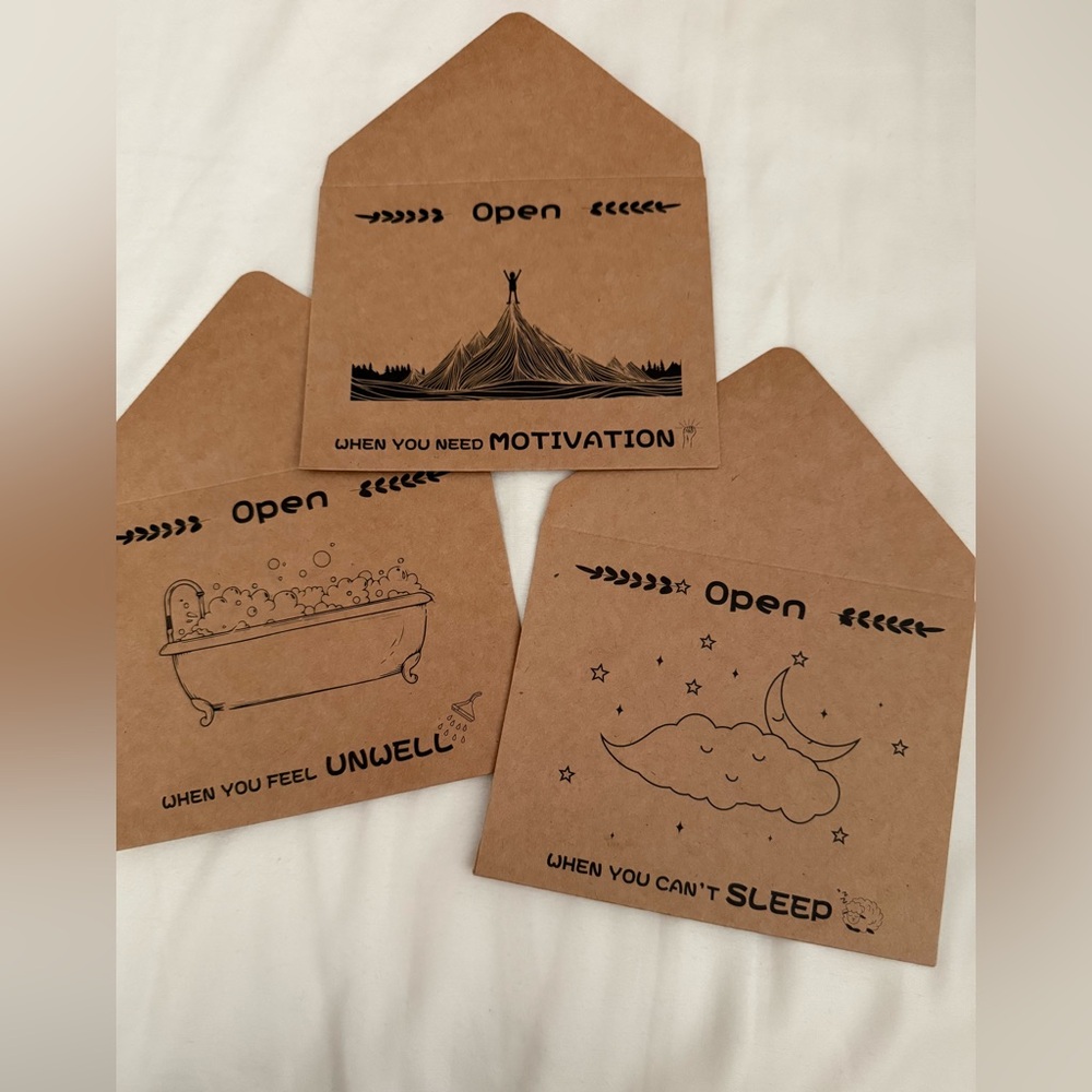 13 NEW Brown”Open When” Motivational Envelopes Set